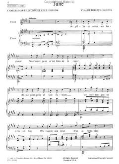 Jane for Soprano Voice and Piano von Claude Debussy 