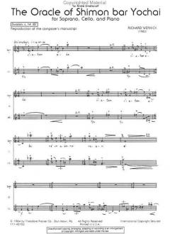 The Oracle Of Shimon bar Yochai For Soprano, Cello And Piano (Richard Wernick) 
