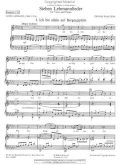 Sieben Lehmannlieder von Thomas Pasatieri 