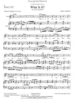 What is It? For Voice And Piano von Virgil Thomson 