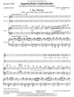 Appalachian Liebeslieder op. 54 von Lowell Liebermann 