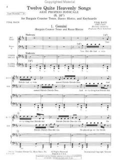 12 Quite Heavenly Songs Arie Proprio Zodicale von P. D. Q. Bach 