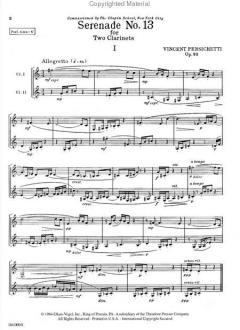 Serenade No. 13 For Two Clarinets Op. 95 von Vincent Persichetti 