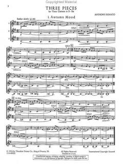 Three Pieces For Three Bb Clarinets von Balthazar Donato 