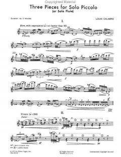 Three Pieces for Solo Piccolo von Louis Calabro 