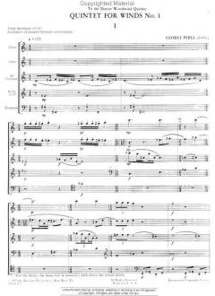 Quintet For Winds No. 1 von George Perle für Holzbläser Quartett im Alle Noten Shop kaufen