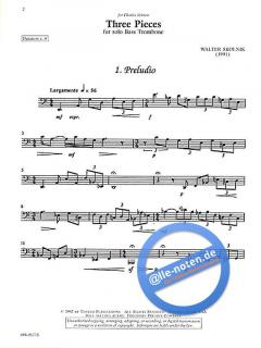 Three Pieces For Solo Bass Trombone von Walter Skolnik 