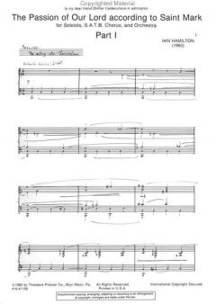 The Passion Of Our Lord According To Saint Mark (Iain Hamilton) 