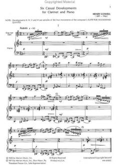 Six Casual Developments von Henry Cowell 