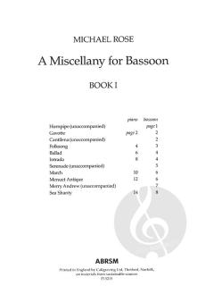 A Miscellany For Bassoon Book 1 (Michael Rose) 