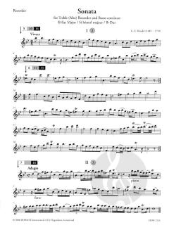 Sonate für Altblockflöte und Basso continuo In B-Dur (Georg Friedrich Händel) 