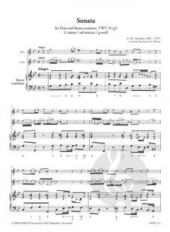 Sonate für Querflöte und Basso continuo TWV 41:g3 in g-Moll von Georg Philipp Telemann im Alle Noten Shop kaufen