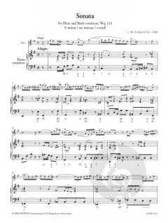Sonate in e-Moll von Carl Philipp Emanuel Bach für Querflöte und Basso continuo Wq 124 im Alle Noten Shop kaufen