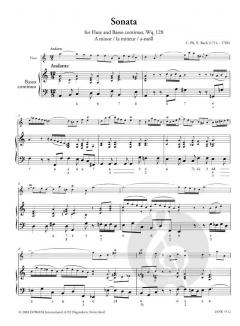 Sonate in a-Moll von Carl Philipp Emanuel Bach für Querflöte und Basso continuo Wq 128 im Alle Noten Shop kaufen