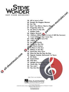 Stevie Wonder Easy Piano Anthology 