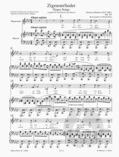 8 Zigeunerlieder aus op. 103 (tiefe Stimme) von Johannes Brahms 