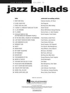 Jazz Piano Solos Vol. 10: Jazz Ballads 