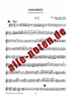 Violin Concerto In G Major, K216 von Wolfgang Amadeus Mozart im Alle Noten Shop kaufen