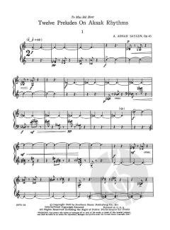 Twelve Preludes on Aksak Rhythms op. 45 von A. Adnan Saygun 