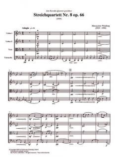 Streichquartett Nr. 8 op. 66 (1959) im Alle Noten Shop kaufen (Partitur)