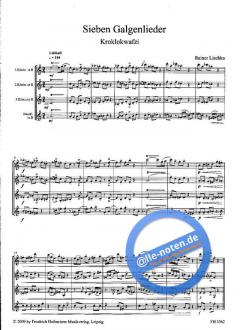 7 Galgenlieder für Klarinettenquartett von Rainer Lischka 