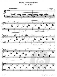 Lieder ohne Worte von Felix Mendelssohn Bartholdy 