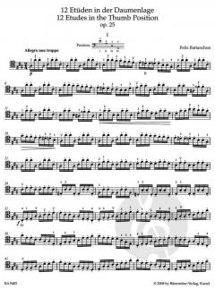 12 Etüden in der Daumenlage von Félix Battanchon 
