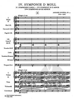 Symphonie Nr. 4 d-Moll op. 13 von Antonín Dvorák 