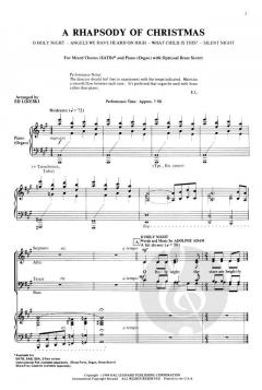 A Rhapsody Of Christmas With Optional Brass Sextet (Ed Lojeski) 