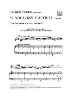 12 Vocalizzi d'Artista Op. 86 von Heinrich Panofka 