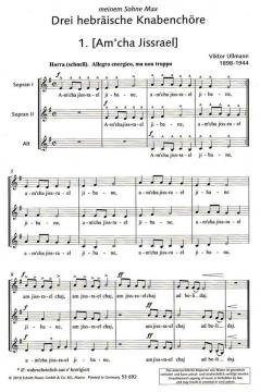Drei hebräische Knabenchöre von Viktor Ullmann 