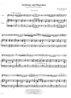 Sicilienne und Rigaudon von Fritz Kreisler 