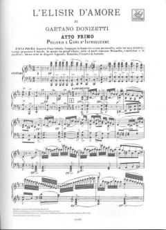 Elisir D Amore Opera Completa per Canto e Pianoforte von Gaetano Donizetti 