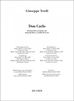 Don Carlo Versione In 4 Atti von Giuseppe Verdi 