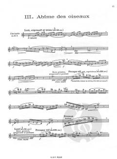Quatuor. .Fin des Temps...Parties (Cl/Vl/Vlc/Piano (Olivier Messiaen) 