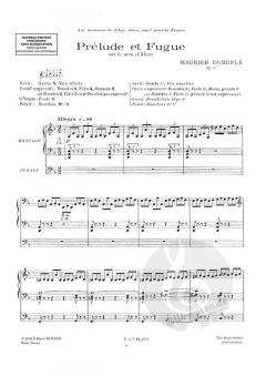 Prelude et Fugue sur le nom d'Alain op. 7 von Maurice Durufle 