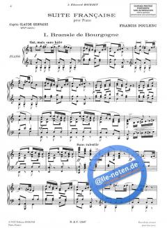 Suite Francaise Piano (D'Apres Claude Gervaise) von Francis Poulenc 