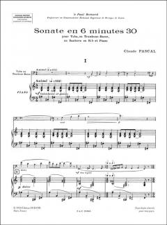 Sonate en 6 Minutes 30 von Claude Pascal für Tuba (oder Bassposaune) und Klavier im Alle Noten Shop kaufen