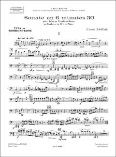 Sonate en 6 Minutes 30 von Claude Pascal für Tuba (oder Bassposaune) und Klavier im Alle Noten Shop kaufen