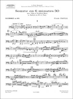 Sonate en 6 Minutes 30 von Claude Pascal für Tuba (oder Bassposaune) und Klavier im Alle Noten Shop kaufen