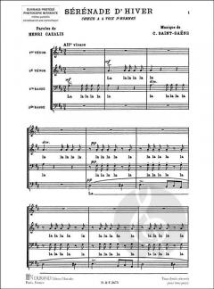 Serenade D'Hiver, Pour Choeur A Quatre Voix d'Hommes (Camille Saint-Saëns) 