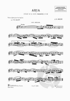 Aria pour Hautbois ou Cor Anglais/Piano von Johann Sebastian Bach 