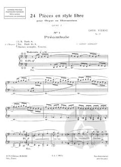 24 Pieces en Style Libre, Op. 31 Vol. 1 (No. 1-12) von Louis Vierne 