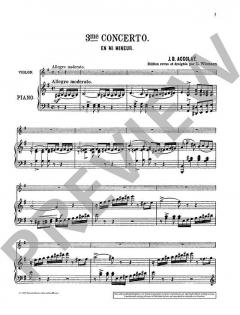 Concertino Nr. 3 e-Moll von Jean-Baptiste Accolay 