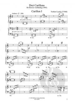 3 Carillons von Norbert Laufer für Klavier 4-händig im Alle Noten Shop kaufen (Partitur)