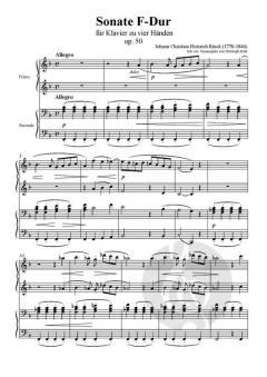 2 Sonates pour Pianoforte à quatre mains von Johann Christian Heinrich Rinck 