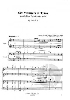 Douze Menuets et Trios pour le Pianoforte à quatre mains von Johann Christian Heinrich Rinck 