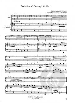 Sonatinen op. 36 von Muzio Clementi für Klavier mit hinzukomponierter zweiter Klavierstimme im Alle Noten Shop kaufen