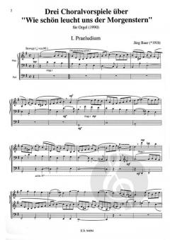 Drei Choralvorspiele über: Wie schön leucht' uns der Morgenstern von Jürg Baur 