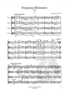 Fünf Polyphone Miniaturen von Jürg Baur 